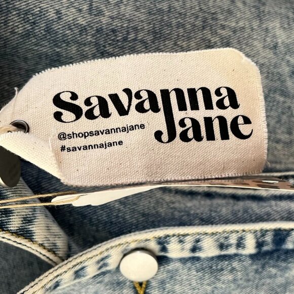 Savana Jane Woman's Light Wash Denim Jacket Sz Lr - Picture 5 of 9